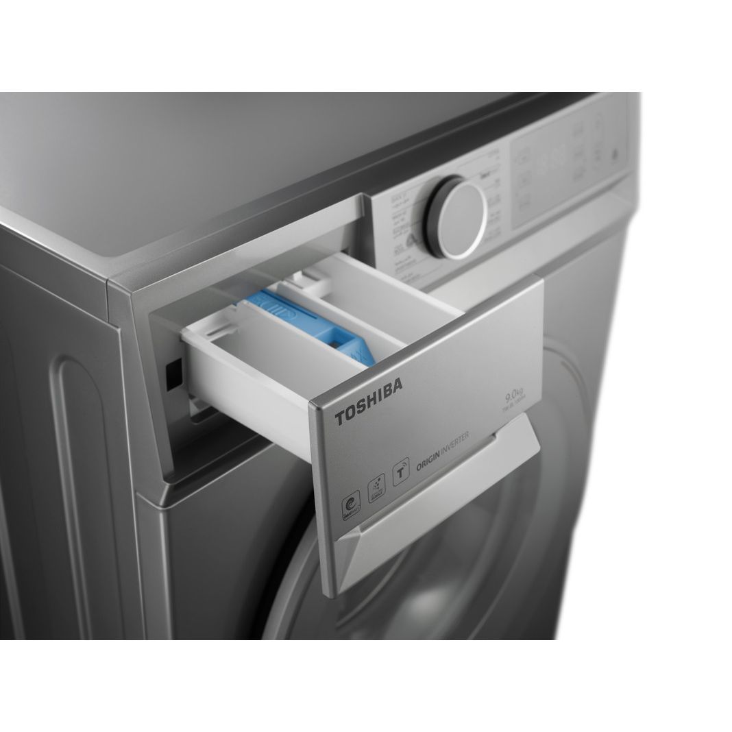 Toshiba Front Load Automatic Washing Machine, 8Kg, Inverter Motor, Silver - TW-BL90A4EG(SS)