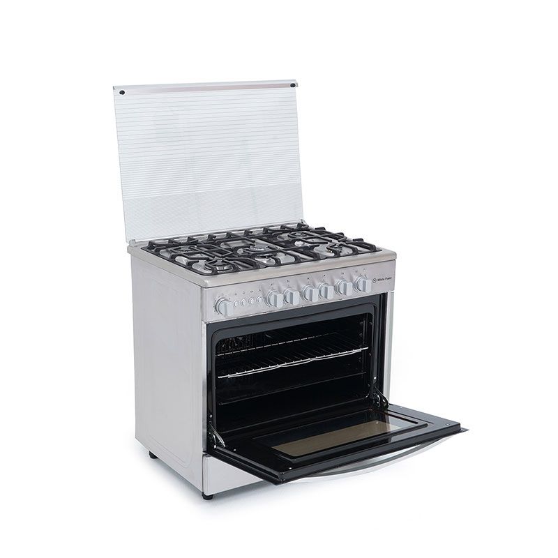 White Point Gas Cooker, 5 Burners, Stainless Steel - WPGC9060XA