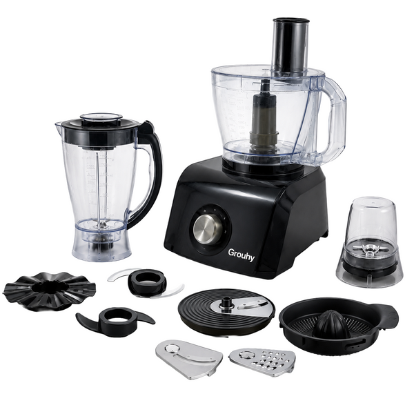 Grouhy Multi Function Food Processor, 1200 Watt, Black - GFP1200WUT