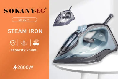 Sokany Steam Iron, 250 ml, 2600 Watt, Multi Color - SL-2071