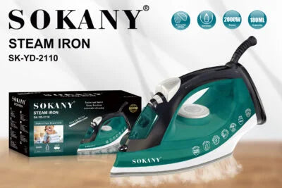 Sokany Steam Iron, 180 ml, 2000 Watt, Multi Color - SK-2110