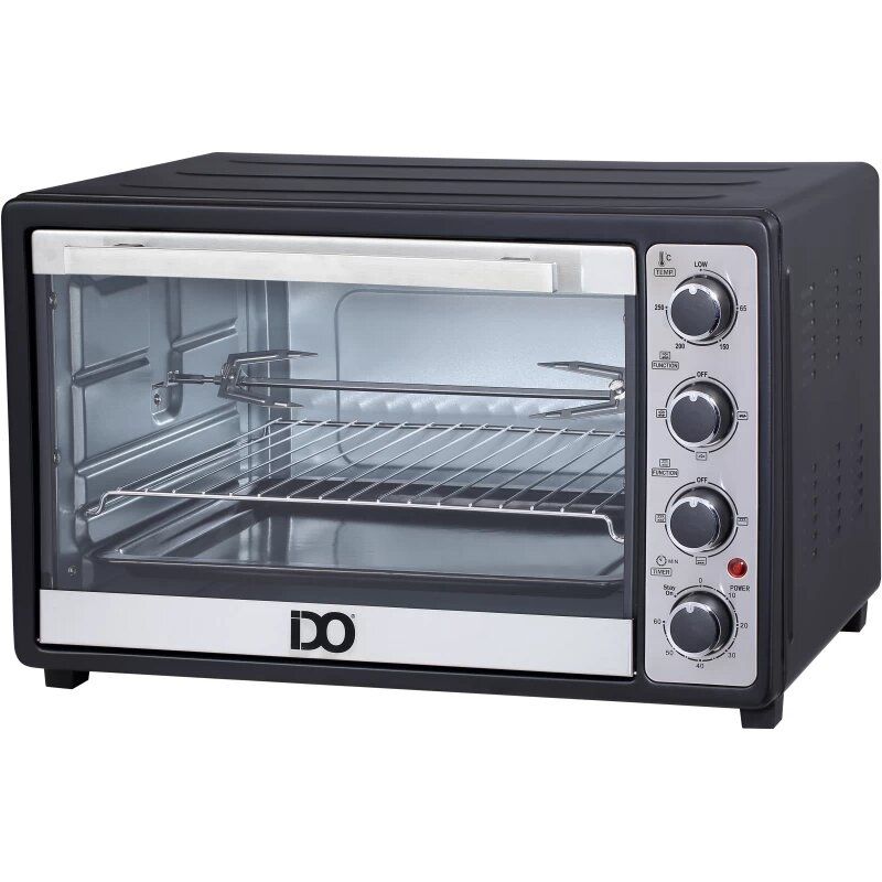 IDO Freestanding Electric Oven, 50 Liters, 2000 Watt, Black & Silver - TO50SG-BK