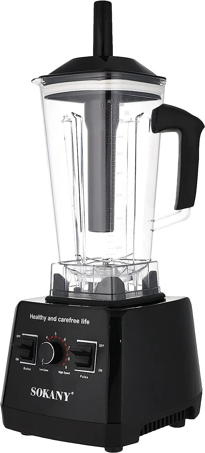 Sokany Countertop Blender, 5000 Watt, 2.5 Liters, Black - SK-666