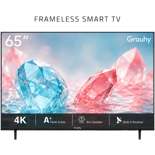 Grouhy 65-Inch 4K UHD Frameless Smart LED TV with Built-in Receiver – GLD65SD
