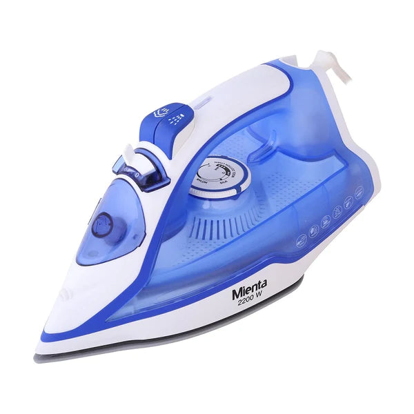 Mienta Steam Iron, 250ML, 2200 Watt, White and Blue - SI181438A