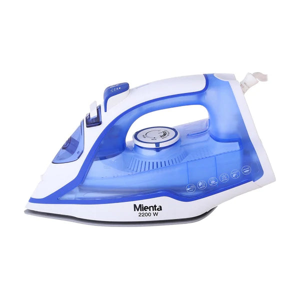 Mienta Steam Iron, 250ML, 2200 Watt, White and Blue - SI181438A