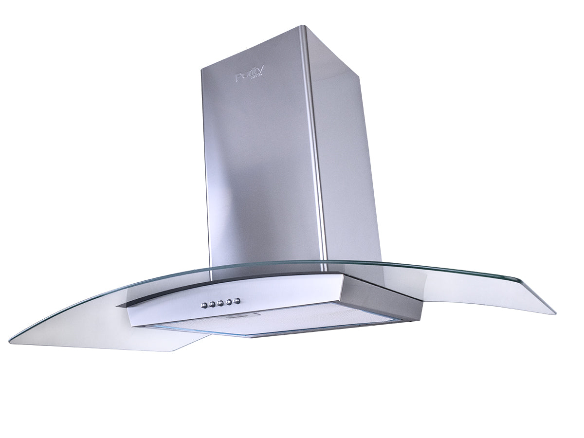 Purity T- Shape Wall Mounted Cooker Hood, 90 cm, 750 m3/h, Silver - CAPPE INOX | 90 cm