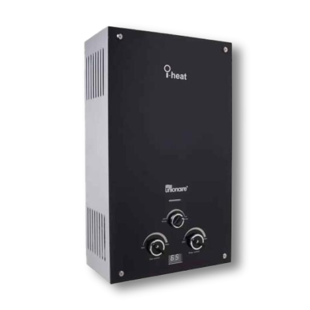 Unionaire i-Heat Gas Digital Water Heater 10 Liter With Chimney – Black Glass – UGH100DGABK