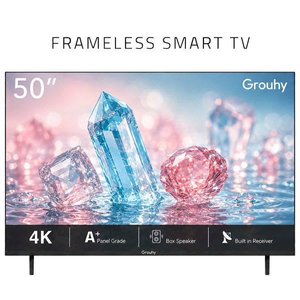 Grouhy 50-Inch 4K UHD Frameless Smart LED TV with Built-in Receiver – GLD50SD