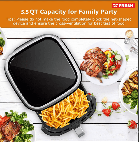 Fresh Air Fryer, 7 Liter, 1800 Watt, Black - AFF-1800B
