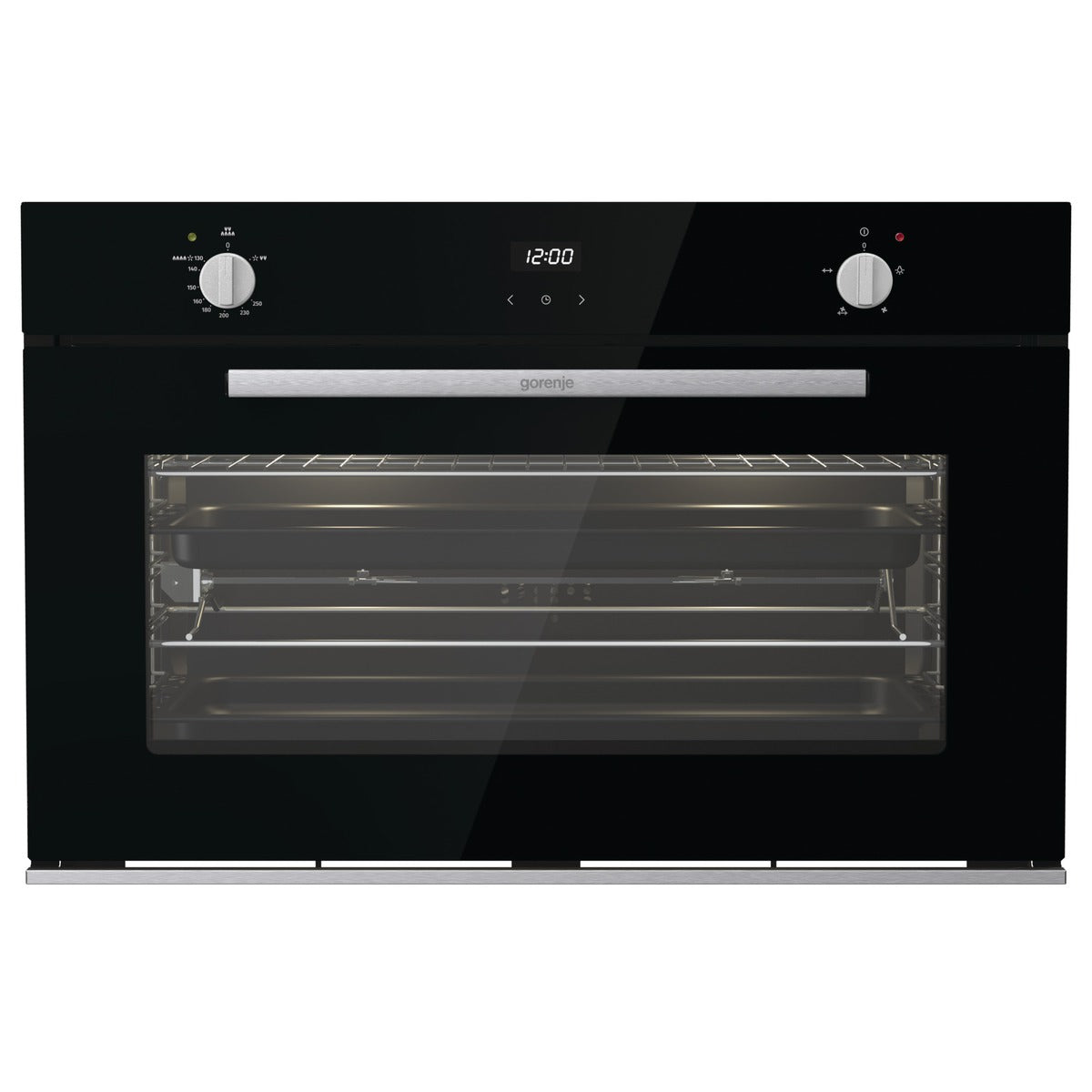 Gorenje Built-in Gas Oven, 90 cm, Black - BOGX9832E06BG