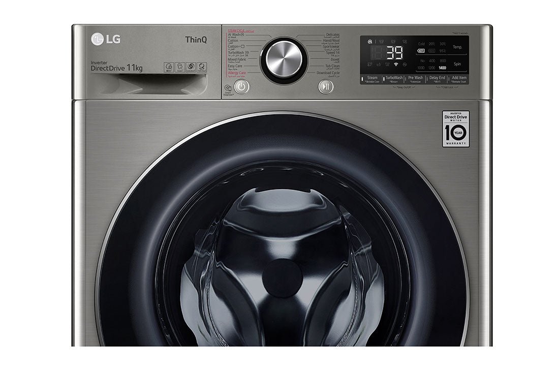 LG Vivace 11KG Front Load Inverter Washing Machine, Silver - F4Y9EWG2PV