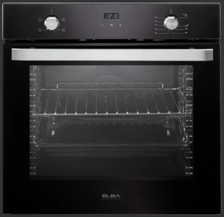 Elba Built-In Gas Oven With Grill, 65 Liters, 60 cm, Black Glass - EL10XLBFG