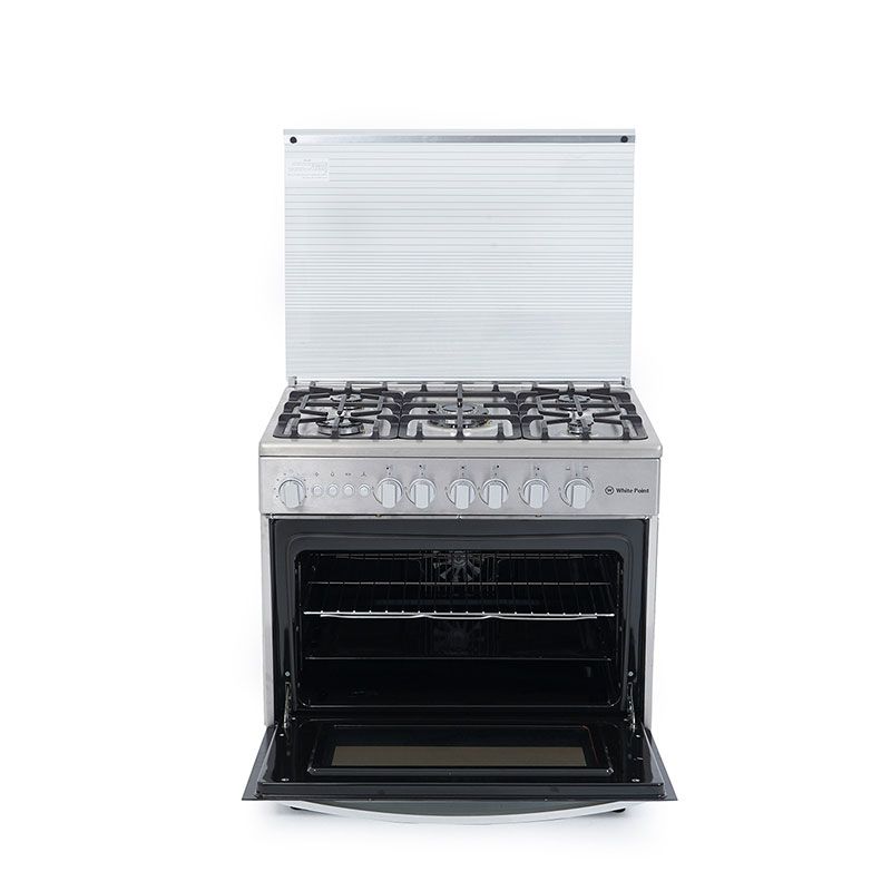 White Point Gas Cooker, 5 Burners, Stainless Steel - WPGC9060XA