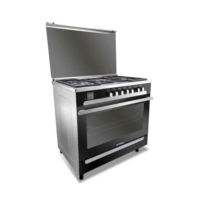 Fresh Plaza Gas Cooker, 5 Burners, 90 cm, Black - 500013915
