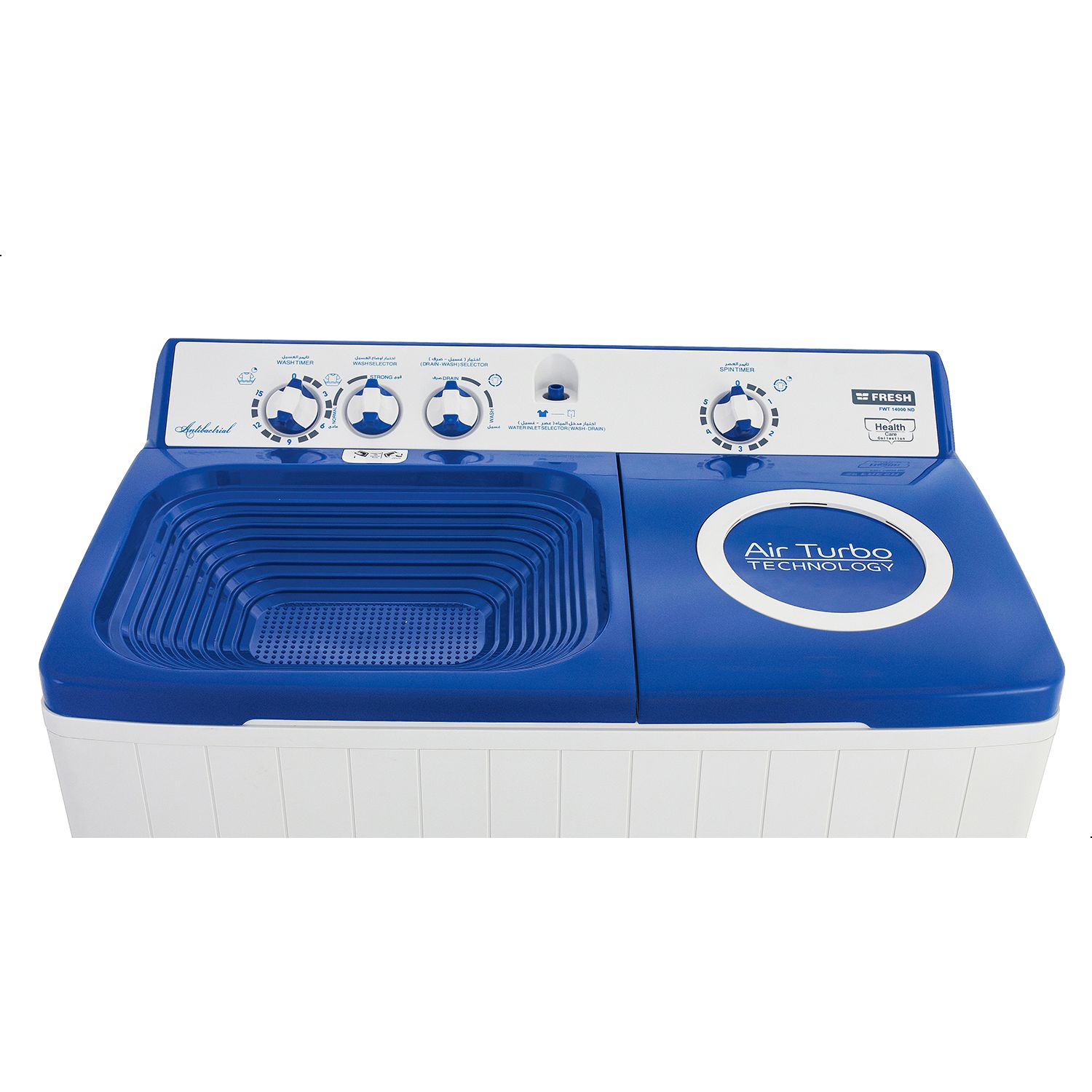 Fresh Top Load Half Automatic Washing Machine, With Dryer, 14 KG, White- FWT14000ND