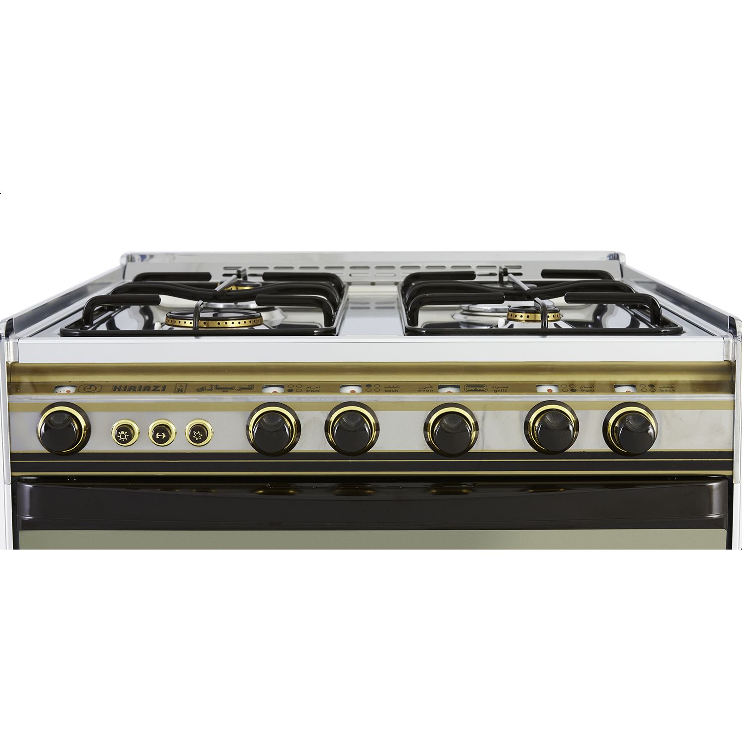 Kiriazi Gas Cooker 4 Burners, Silver - 6400