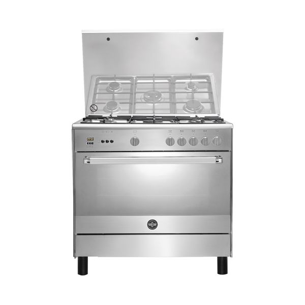 La Germania Freestanding Gas Cooker, 90 x 60, 5 Burners, Silver - 9C10GLA1X4AWW