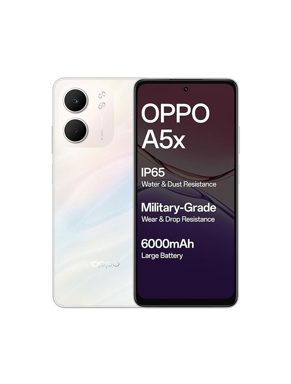 Oppo A5x, 128GB, 4GB RAM, 4G LTE, Dual SIM - Laser White