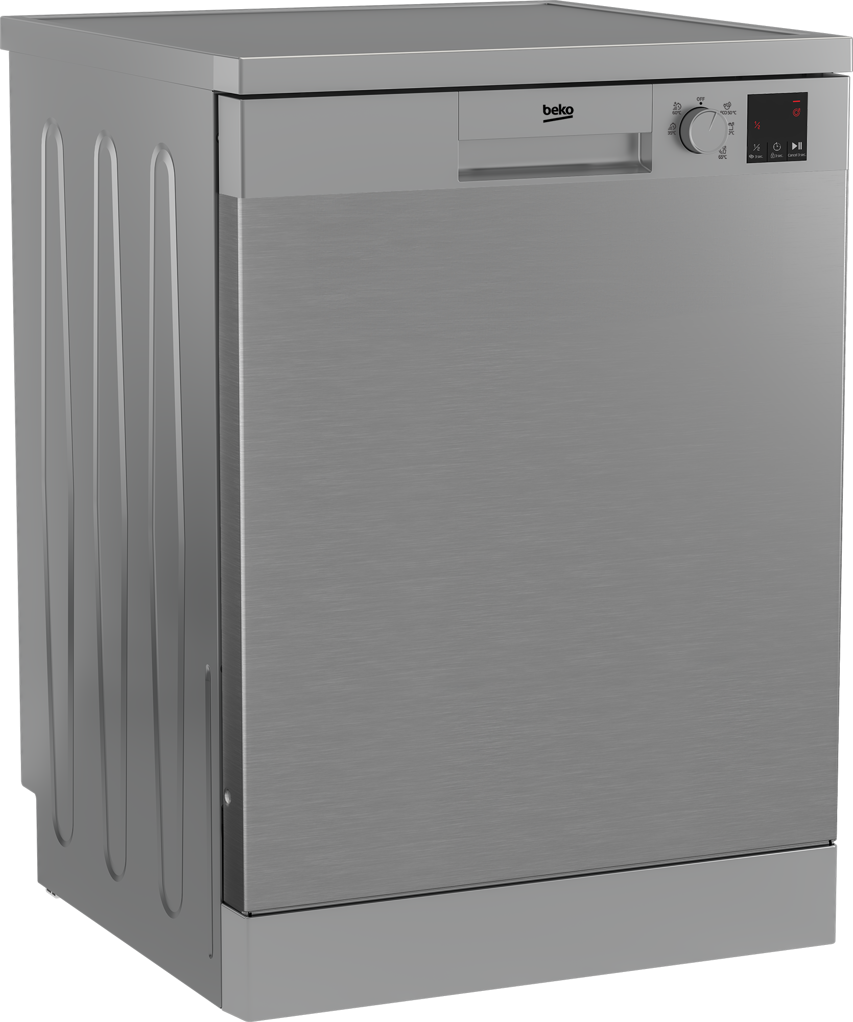 Beko Digital Dishwasher, 13 Place Settings, 5 Programs, Silver - DVN05325X