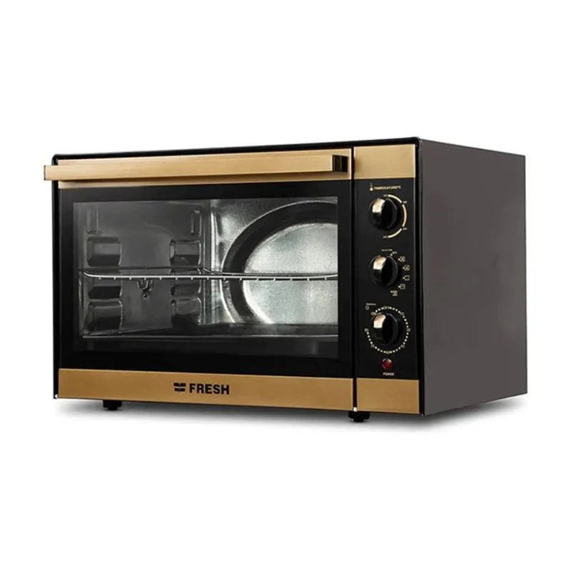 Fresh Elite Electric Oven With Grill and Fan, 45 Liter, 2000 Watt, Gold × Black - 500013065