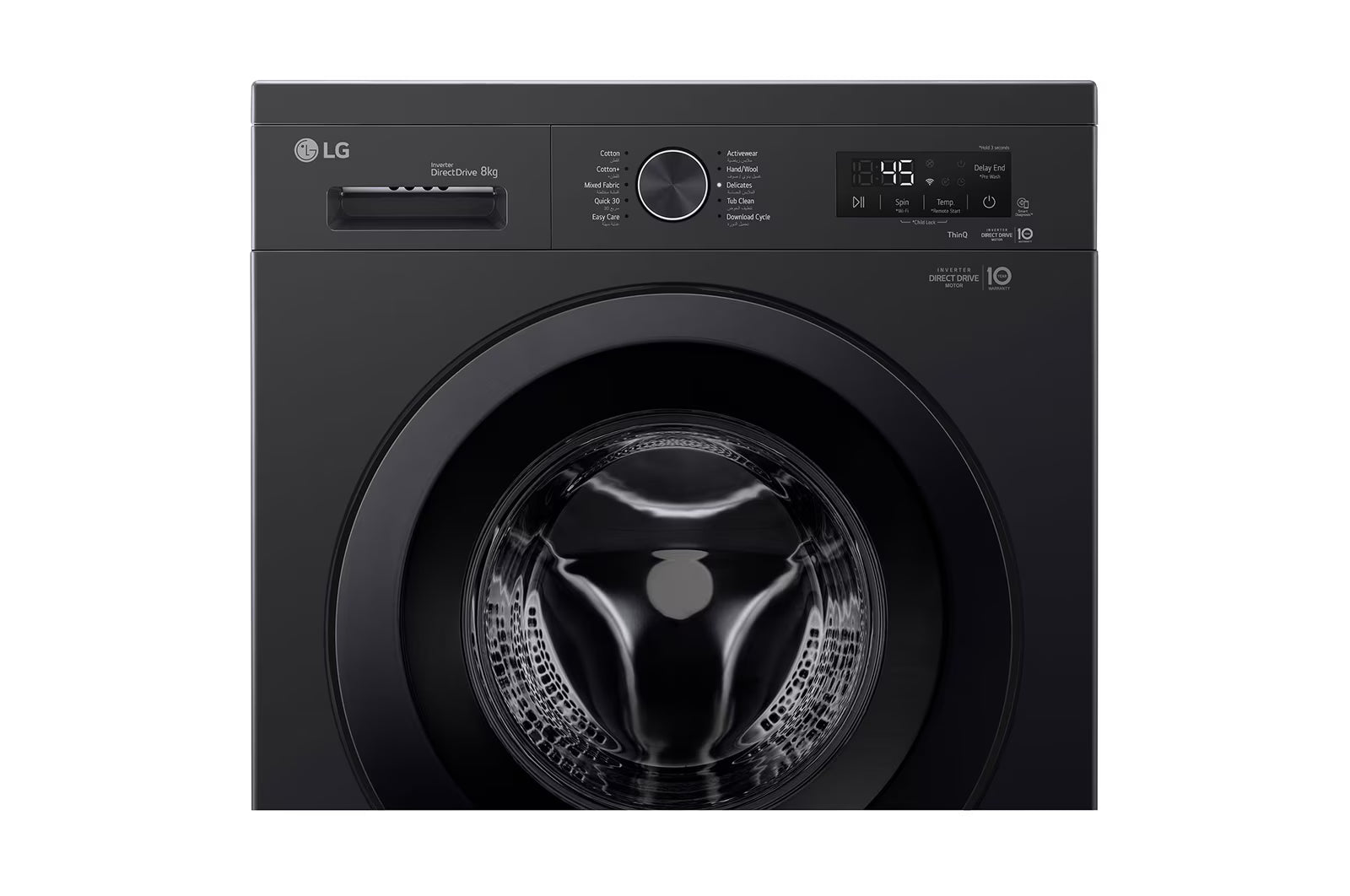 LG ThinQ (Wi-Fi) Front Load Washing Machine, 9 kg, Onyx Black - F4Y2VYGYZ