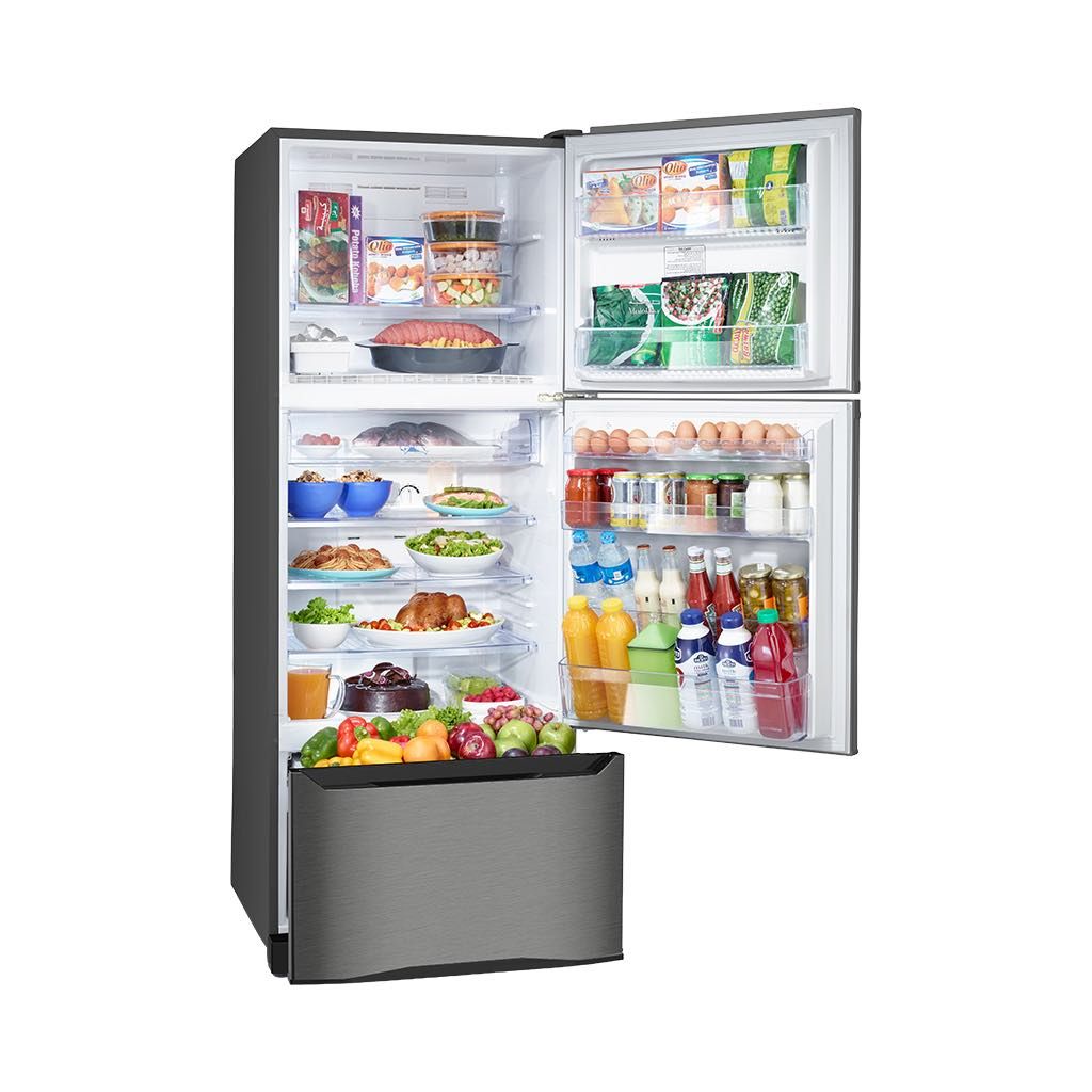 Tornado No Frost Refrigerator With Inverter Technology, 351 Liters, Stainless Steel - RF-45FTV-DST