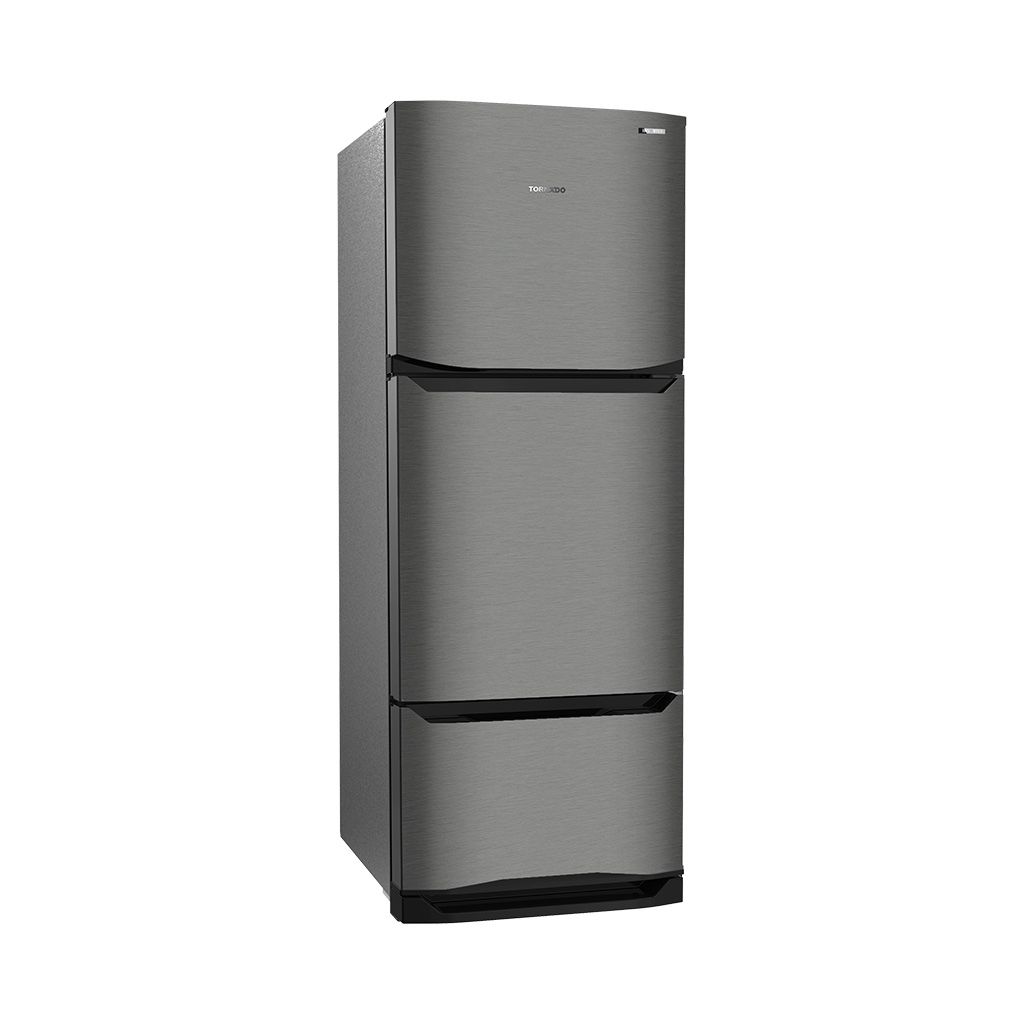 Tornado No Frost Refrigerator With Inverter Technology, 351 Liters, Stainless Steel - RF-45FTV-DST