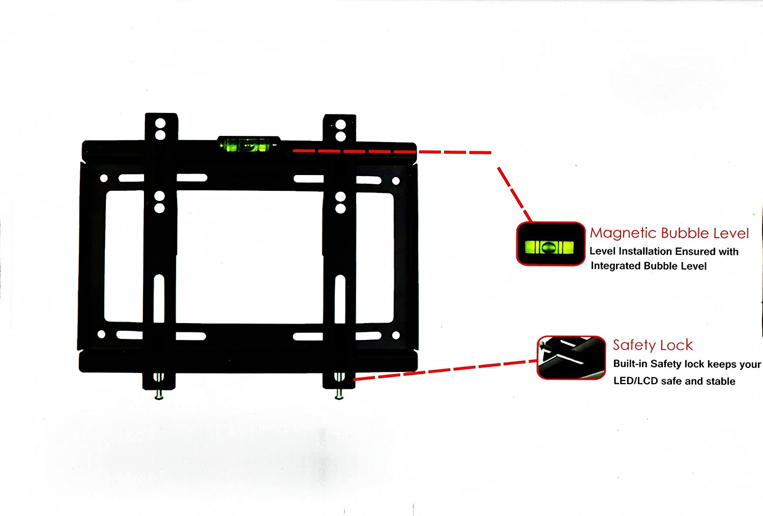 Rock Wall Mount for LED, LCD and TVs Suitable for 14 to 37 Inch - Black