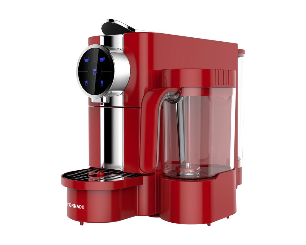 TORNADO Automatic Espresso Coffee Machine 0.65 Liter - 1050 Watt - Red - Capsules - TCMN-C65R