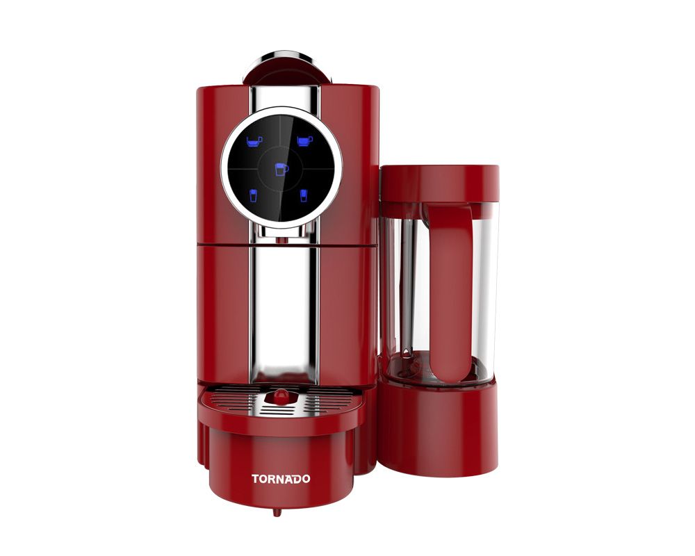 TORNADO Automatic Espresso Coffee Machine 0.65 Liter - 1050 Watt - Red - Capsules - TCMN-C65R