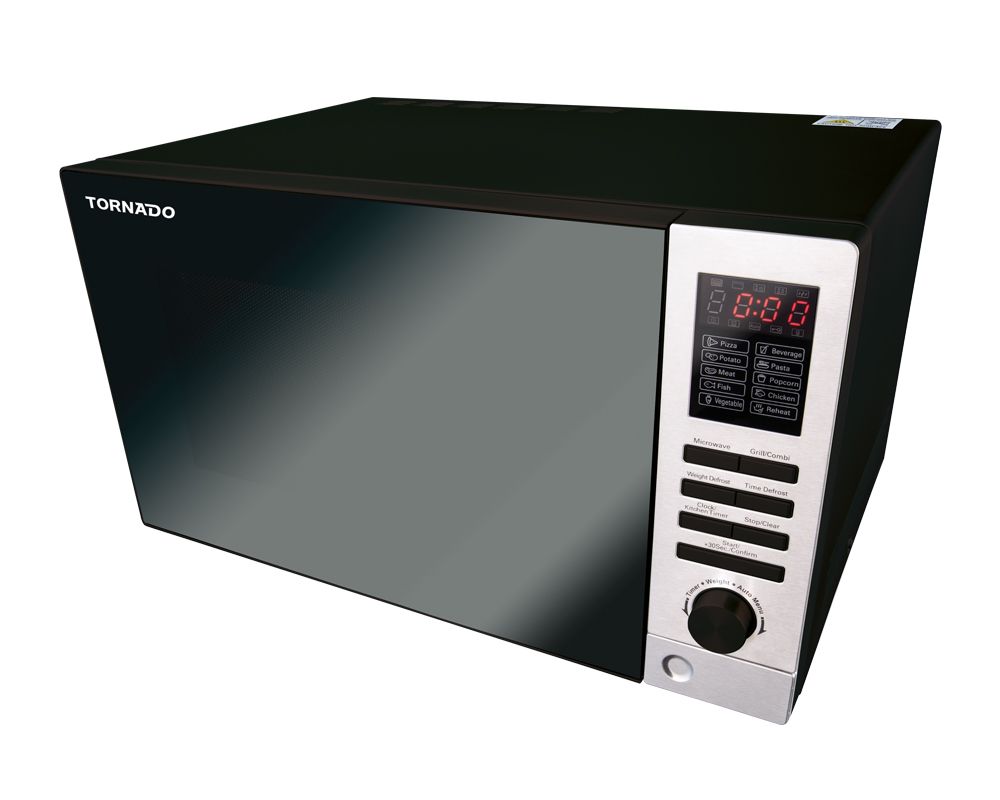 TORNADO Microwave Grill 25 Liter, 900 Watt, 10 Menus, Black, MOM-C25BBE-BK
