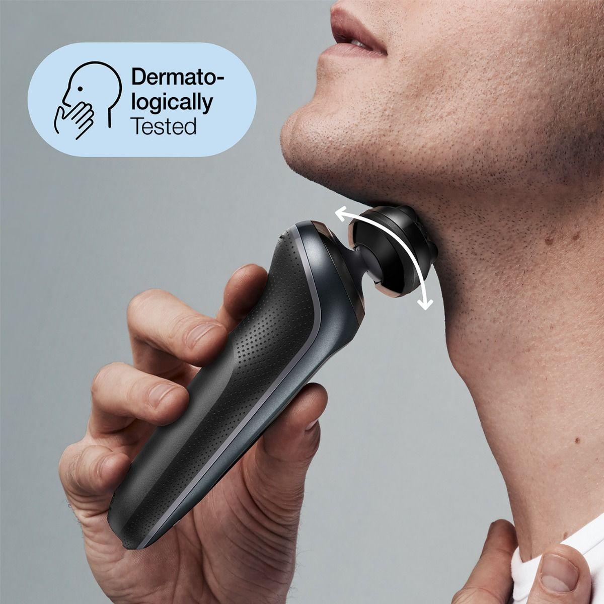 ماكينة الحلاقة براون سيريز 6 سنسوفليكس للاستخدام الجاف والرطب ، أسود رمادي - 60-N7650cc