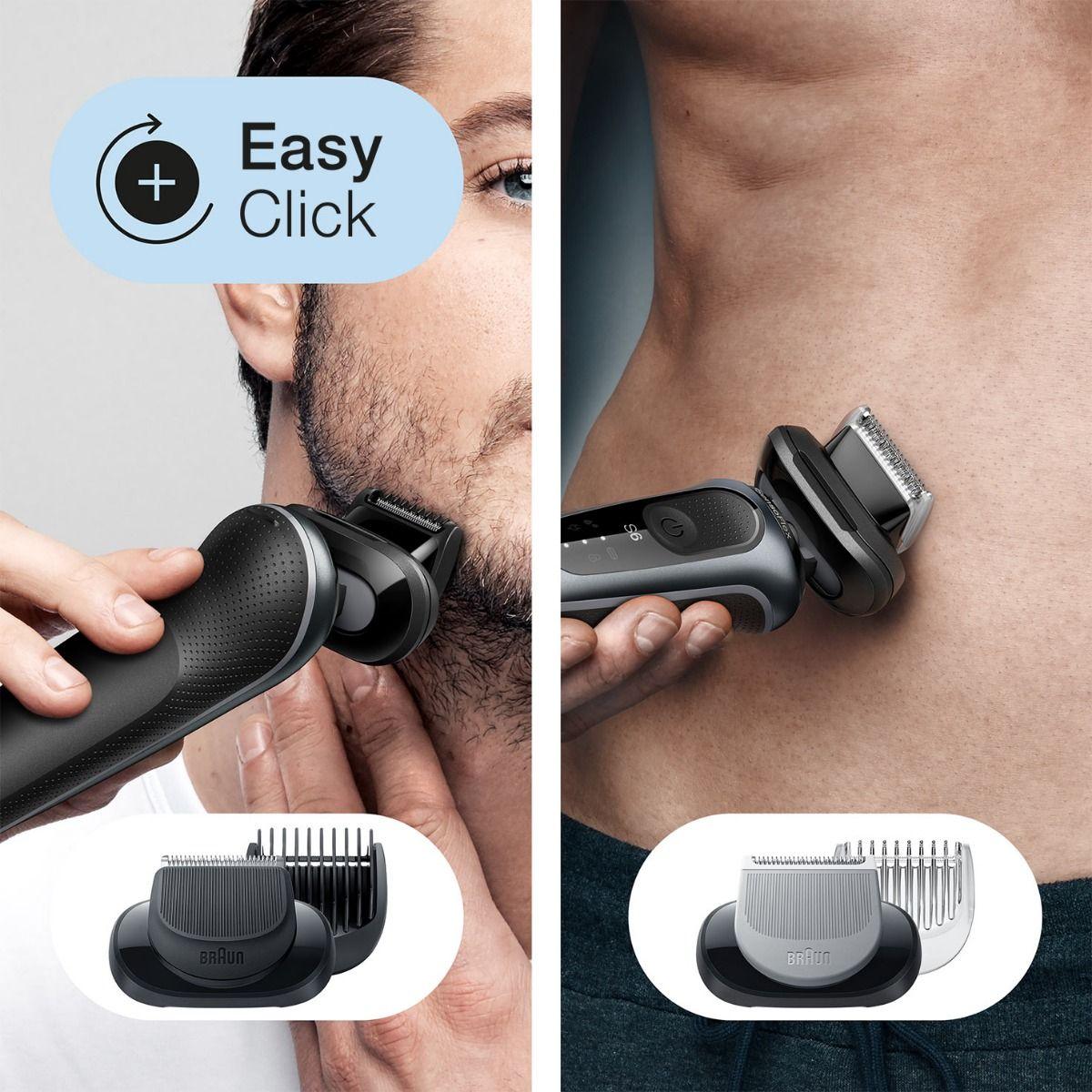 ماكينة الحلاقة براون سيريز 6 سنسوفليكس للاستخدام الجاف والرطب ، أسود رمادي - 60-N7650cc