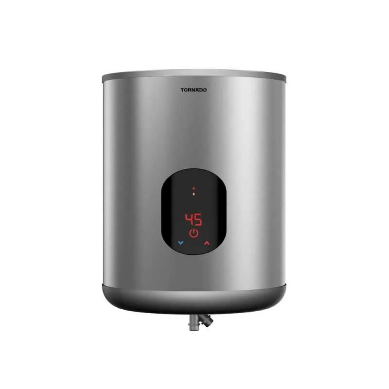 TORNADO ELECTRIC WATER HEATER 45 LITRE WITH DIGITAL SCREEN SILVER - EWH-S45CSE-S