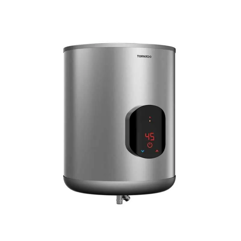سخان مياه تورنيدو كهرباء 45 لتر مزود بشاشة ديجيتال سيلفر - EWH-S45CSE-S
