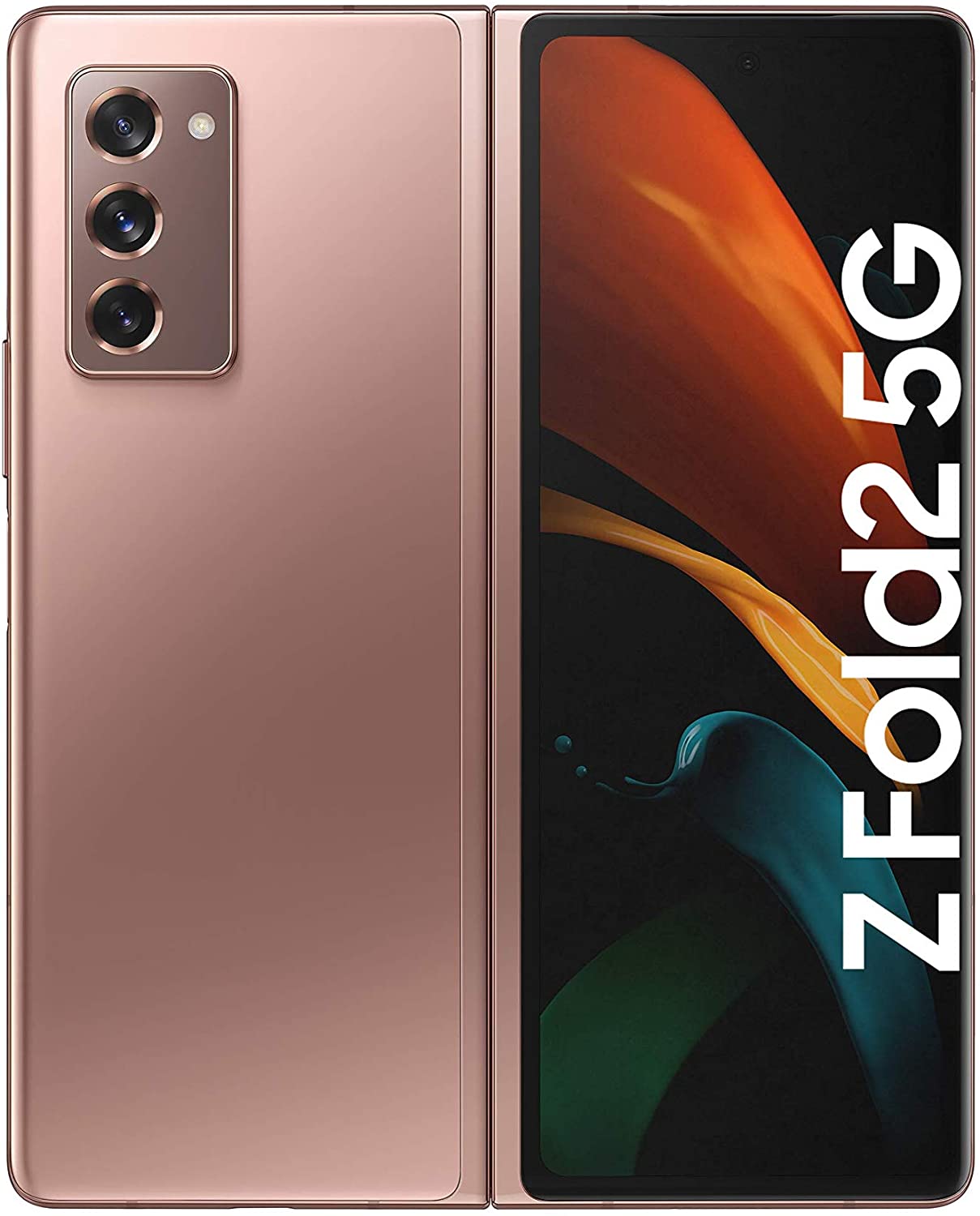 Samsung Galaxy Z Fold2 Dual Sim Mobile - 7.6 Inches, 256 GB, 12 GB RAM, 5G - Mystic Bronze