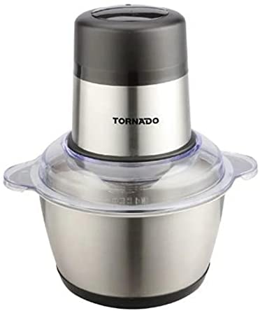 Tornado Chopper 300 Watt 2 Liter for grind Meat, Nuts and Vegetables in Stainless Steel CH-300TT