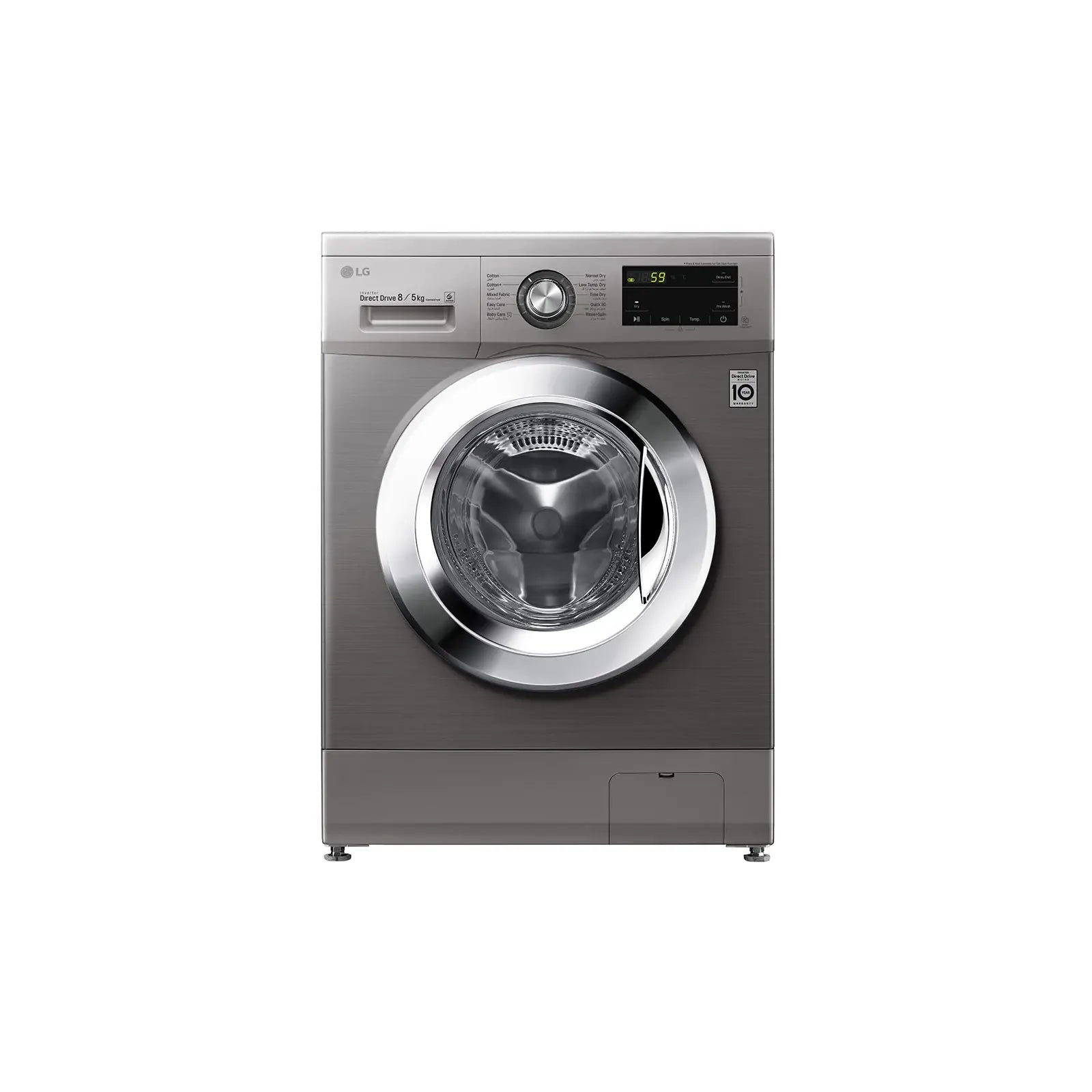 LG Automatic Washing Machine with Dryer, 8 Kg, Inverter Motor, Silver - F4J3TMG5P