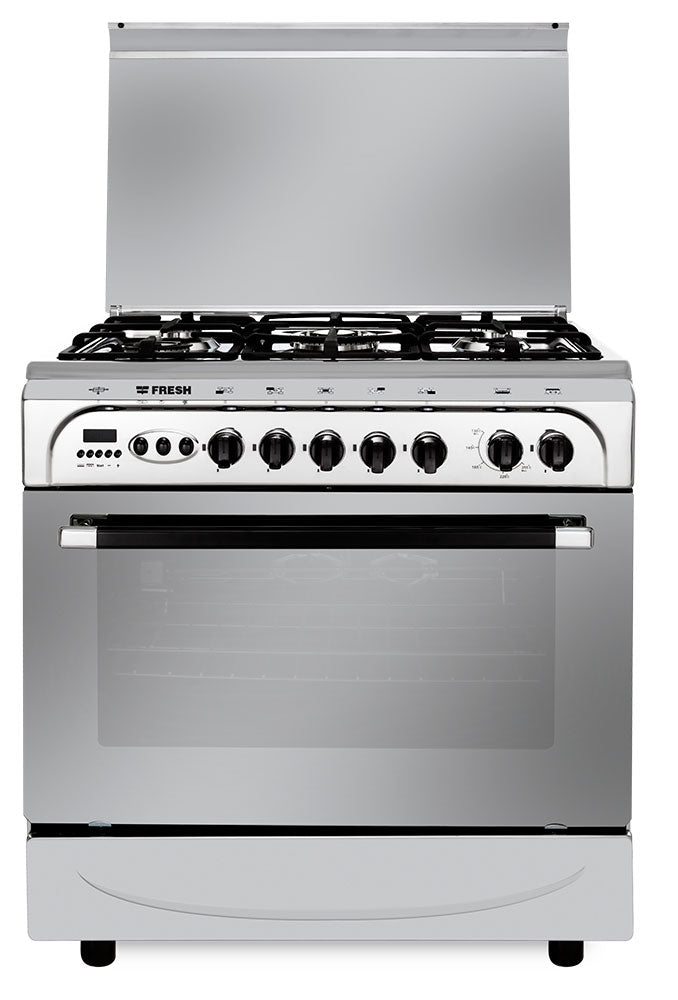 FRESH MODERNO GAS COOKER STAINLESS DIGITAL 5 BURNERS SAFETY - 60 X 80 CM -  500007530