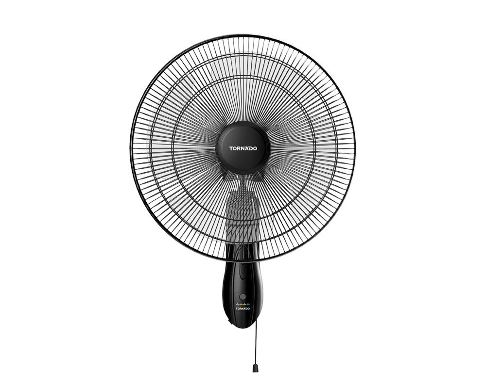 TORNADO WALL FAN 16 INCH WITH 4 PLASTIC BLADES AND 3 SPEEDS BLACK-TWF-16