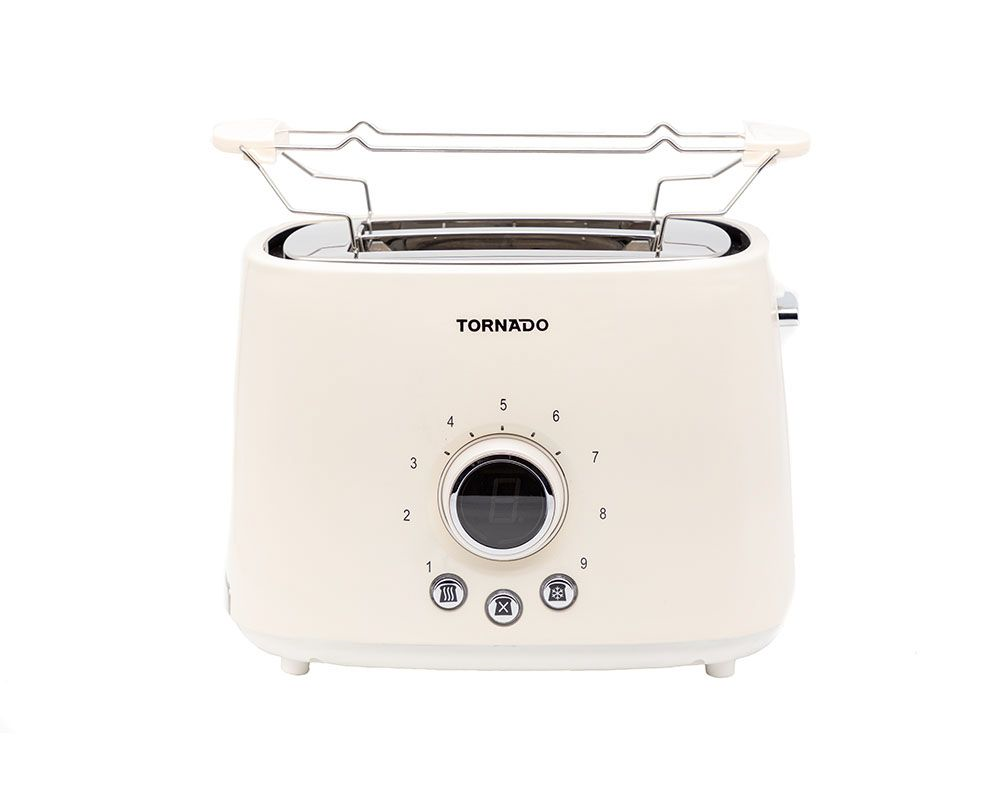 TORNADO TOASTER 1000 WATTS 2 SLICES DIGITAL WHITE - TT-1000D