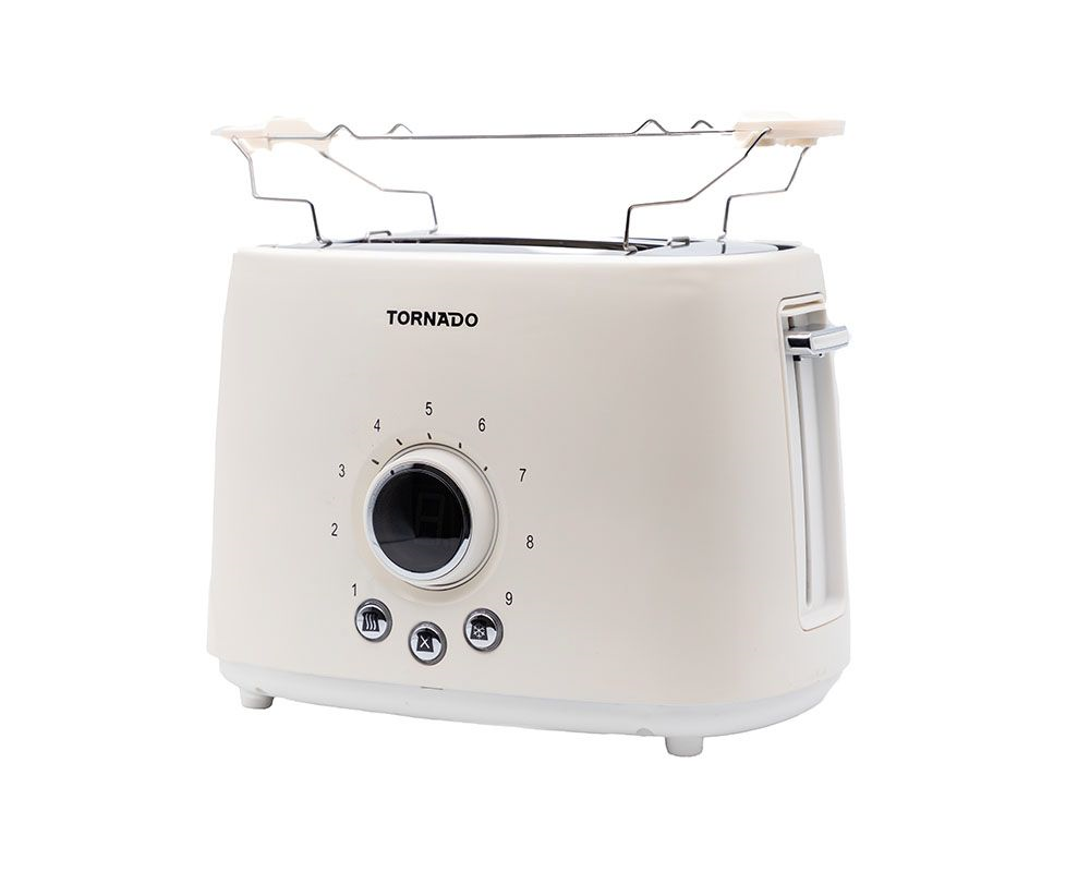 TORNADO TOASTER 1000 WATTS 2 SLICES DIGITAL WHITE - TT-1000D