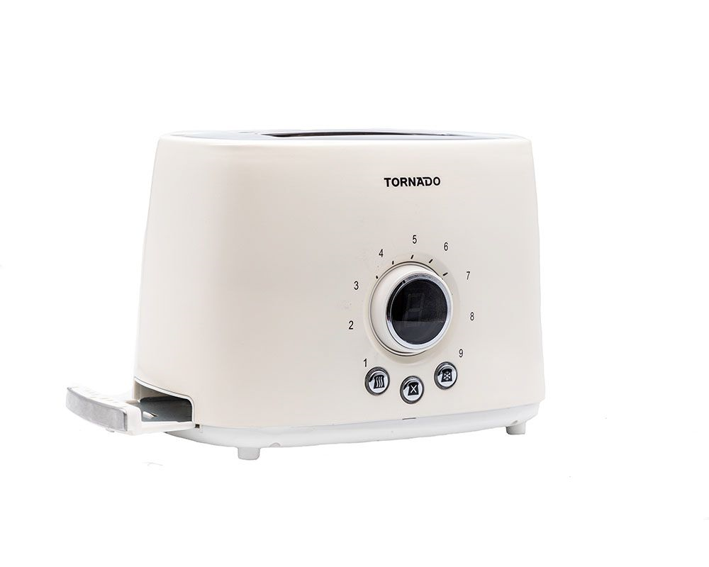 TORNADO TOASTER 1000 WATTS 2 SLICES DIGITAL WHITE - TT-1000D